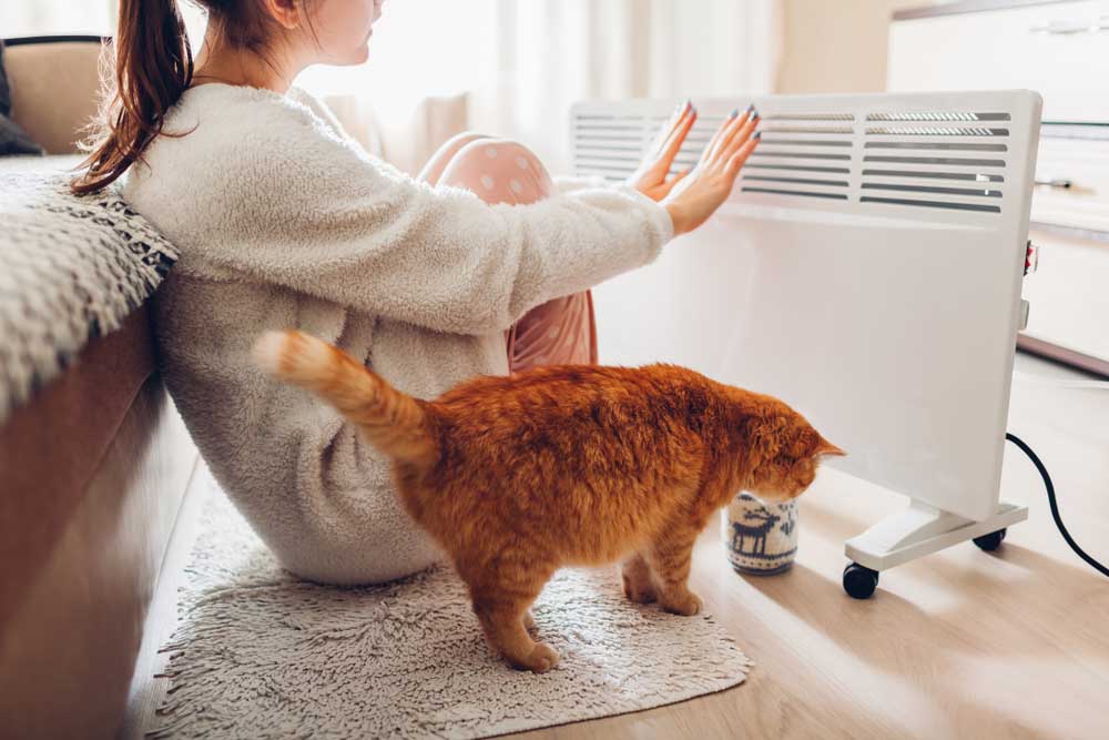 Using heater at home in winter Naperville, IL