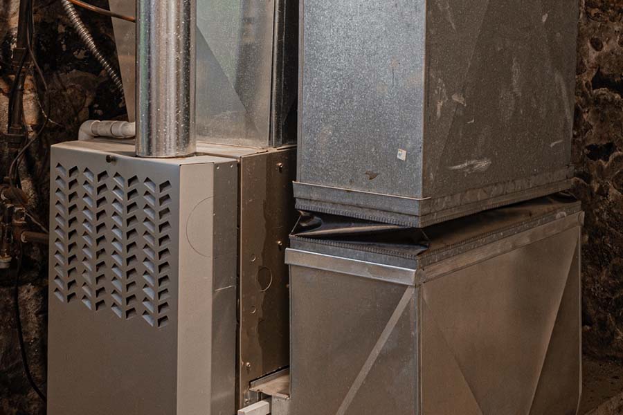 Old basement furnace unit