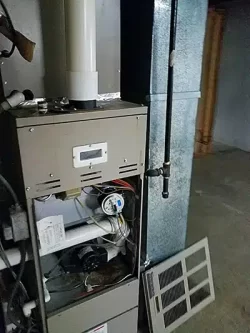 Furnace With Front Panel Off Repair Maintenance in Aurora, IL
